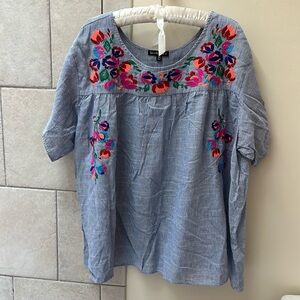 See n Be Seen cotton embroidered Top